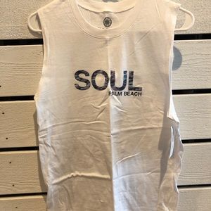 Soul Cycle Muscle Tee T-Shirt Palm Beach White
